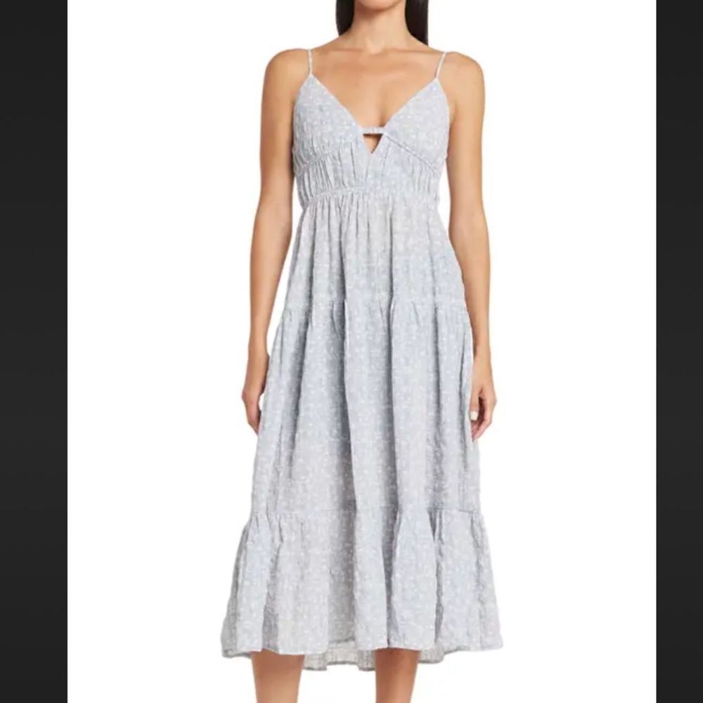NWT Sophie Rue V Neck Tie Back Floral Midi Dress